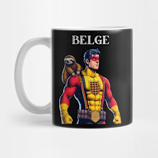 Belgian: 80's Superhero Comic Book Hero with Sloth Mug